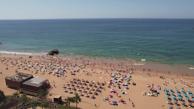 Aerial iew City Beach of Albufeira, Portugal