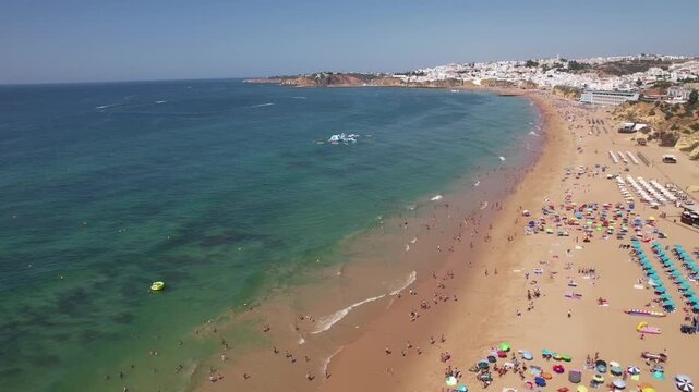Aerial iew City Beach of Albufeira, Portugal