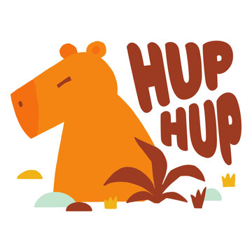 Hup hup - capybara flat image