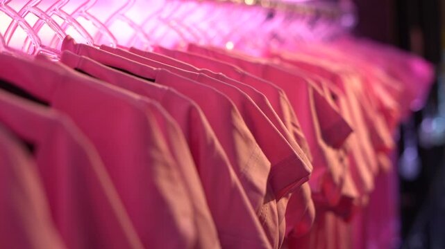close up of colorful clothes hangers