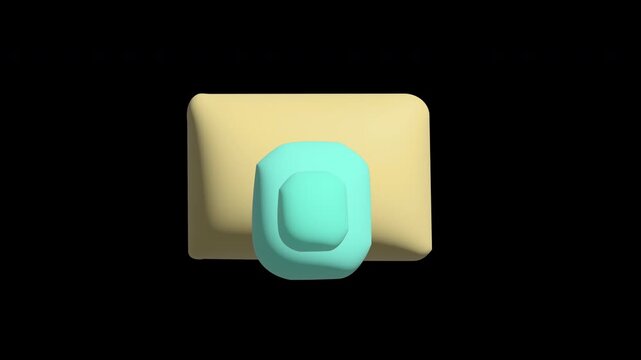 3D animation of a color camera logo