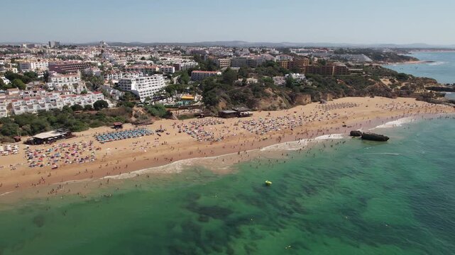 Aerial iew City Beach of Albufeira, Portugal