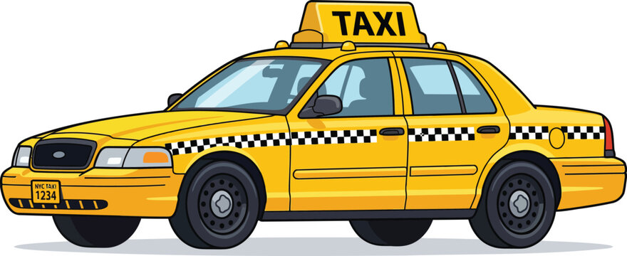 Yellow taxi cab vector illustration