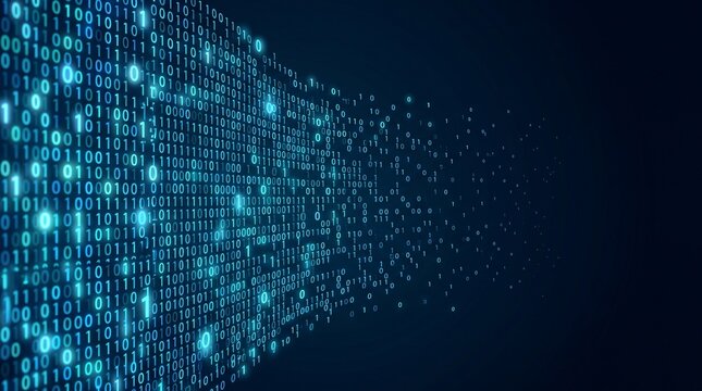 A stream of binary matrix code on the screen. numbers of the computer matrix.