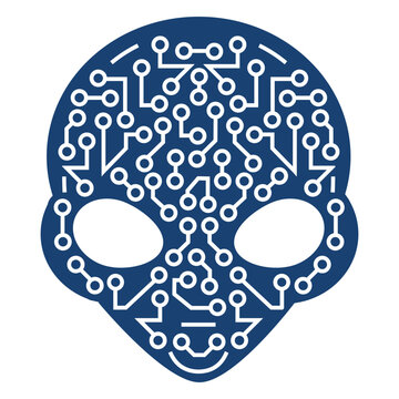 Blue alien skull