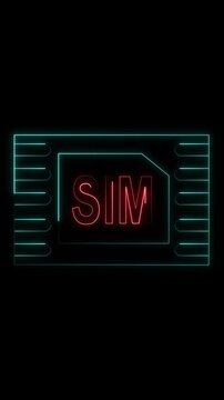 Digital SIM card chip monitors global mobile telecommunications connectivity paths. Modern SIM card chip represents cellular data network roaming. Mobile technology with SIM card chip.