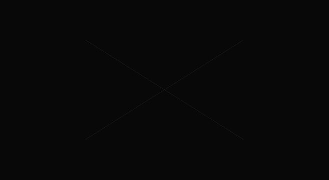 Minimalist abstract geometric animation with intersecting animation white lines on black background
