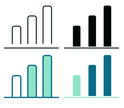 Growing graph chart icon. Decent Work and Economic Growth logo. SDG's, business, technology or marketing concept. Line sign for Dark or Light UI, Web or Mobile Apps.