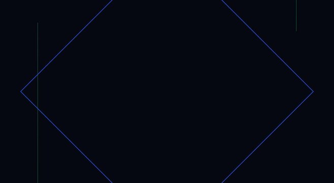 Minimalist geometric motion with rotating blue diamond frames animation