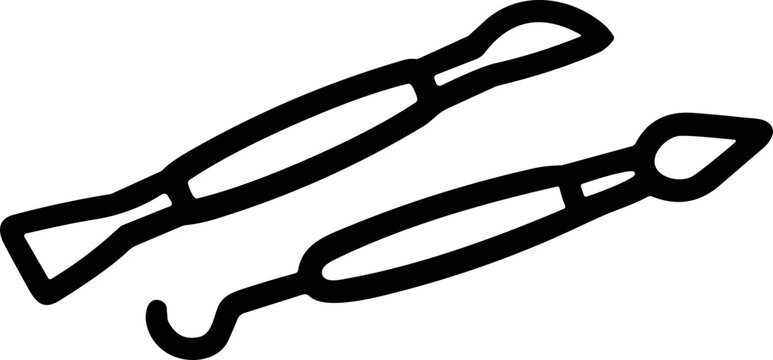 Sculpting Tools, Clay Tools, Art Tools - Vector Illustration