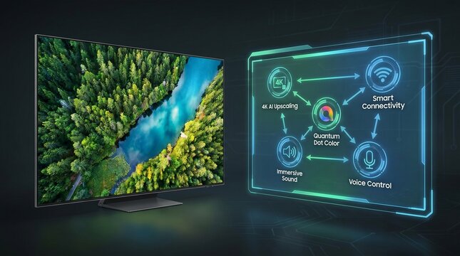 Samsung qled tv with aienhanced display and smart features