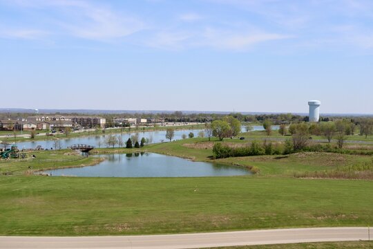 The peaceful lakes in the country on a sunny day.