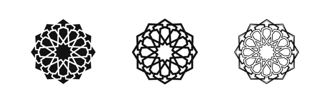 Islamic Geometric Pattern and Arabesque Ornament Icon Set