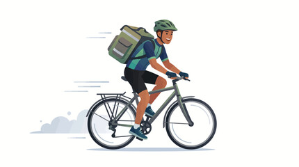 Fototapeta premium A food delivery cyclist on a bicycle.
