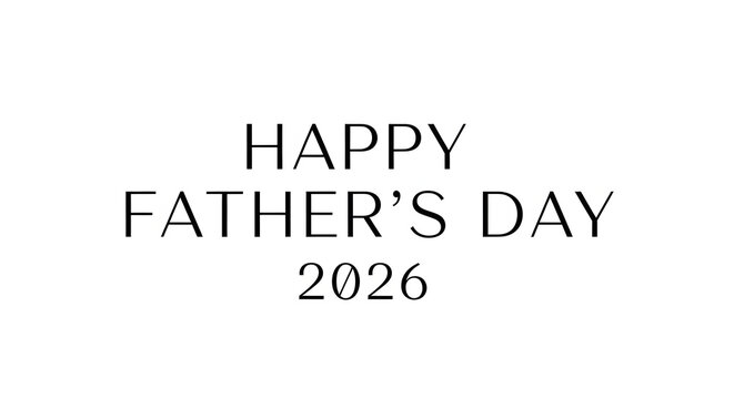 Happy Father's Day 2026 Minimalist Typography Greeting
