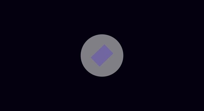 Minimalist loading spinner animation with rotating rectangle and circle animation