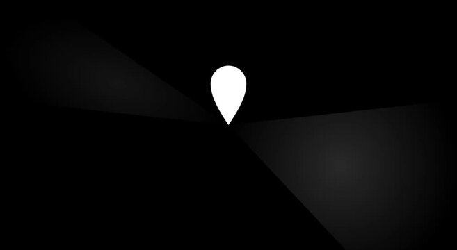 Minimalist map pin animation with rotating spotlight effect animation location marker