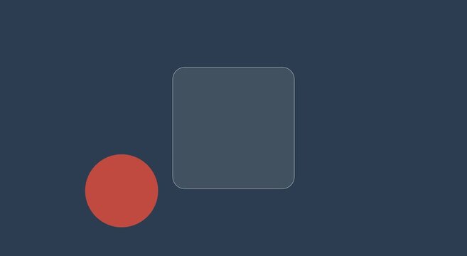 Minimalist motion animation background, with animated red, circle and square