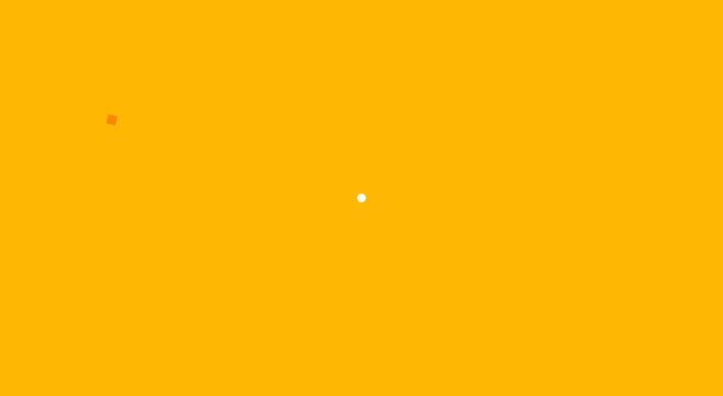 Minimalist motion animation background, with rotating orange, square and circle