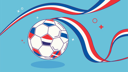 Obraz premium International soccer championship concept with football and world flags celebrating global sportsmanship.