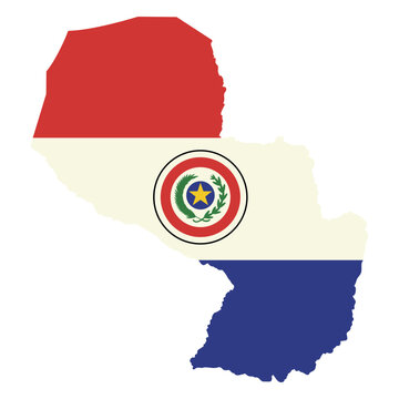 Stylish paraguay flag map design