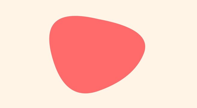 Minimalist red organic shape morphing animation on soft cream animation background