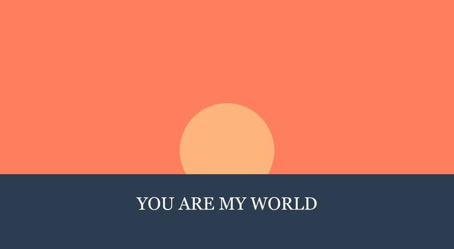 Minimalist sunset animation with romantic quote "you are my animation love