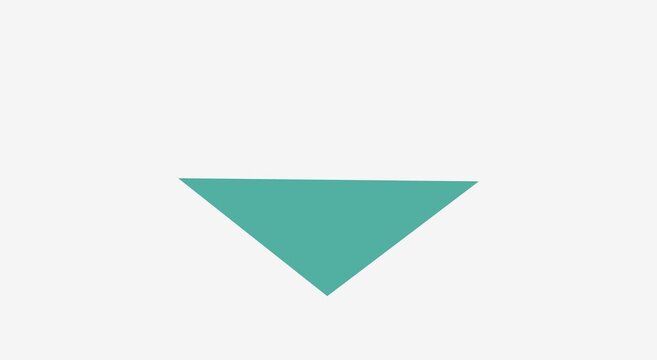 Minimalist teal triangle rotating and morphing motion animation background