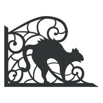 Silhouette of an angry cat