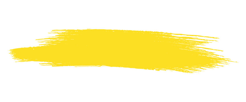 Vivid gold marker brush stroke. Distressed horizontal acrylic swipe and rough yellow underlining brush mark.