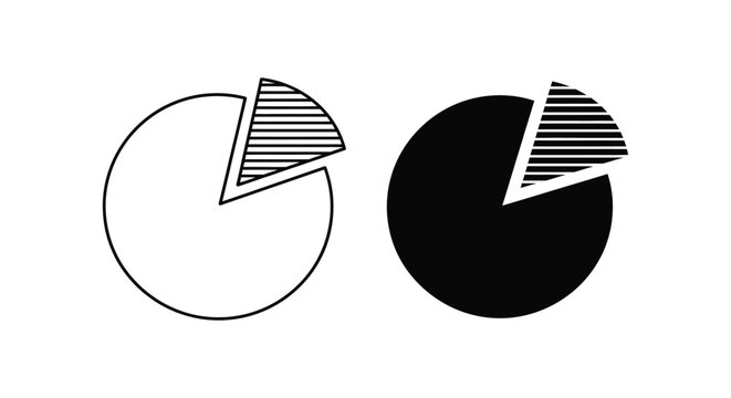 Simple pie charts comparison with black and white