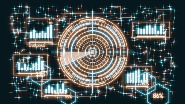 Neon ux ui design elements app bg able to loop endless 4k