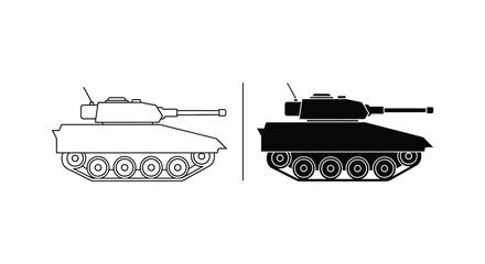Military tank silhouette vector illustration © MOHAMMAD ALI