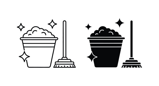 Cleaning buckets with soap and dirt comparison