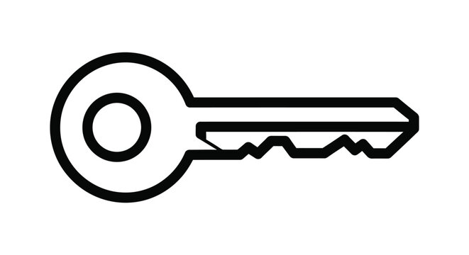 Minimalist key icon with serrated edge