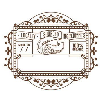 Label with a logo for local sourced ingredients