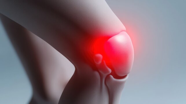 Healthy Human Knee Joint in a CloseUp 3D Rendering