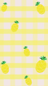 Cute Lemon And Pineapple Seamless Pattern Background Animation