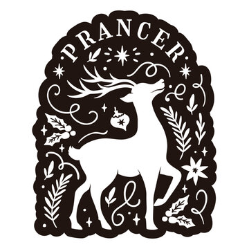 Elegant prancer design with intricate floral elements