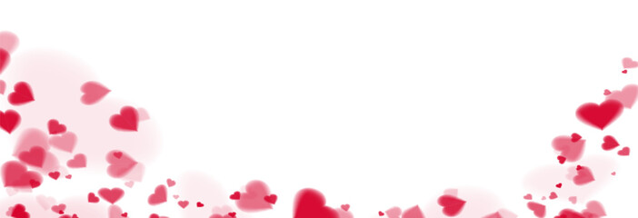 Beautiful background of hearts for mother's day, birthday, valentine's day. Romantic design element about love, blurred hearts on transparent background, vector, png. © Александр Боярин
