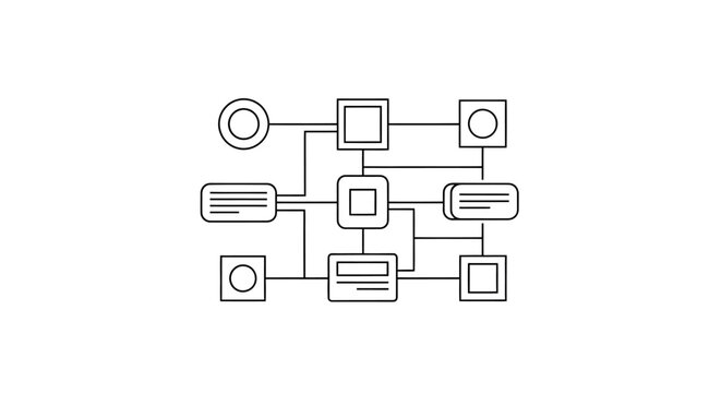A complex flowchart diagram with various connected boxes and lines.