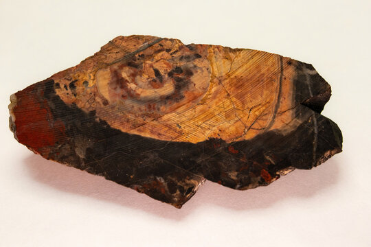 Closeup natural agate gemstone on white background