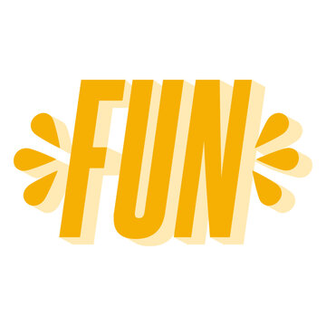 The word fun in yellow