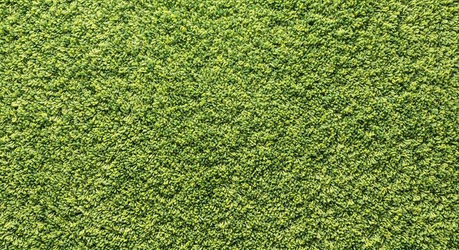 Close Up View Of Lush Green Artificial Turf Grass