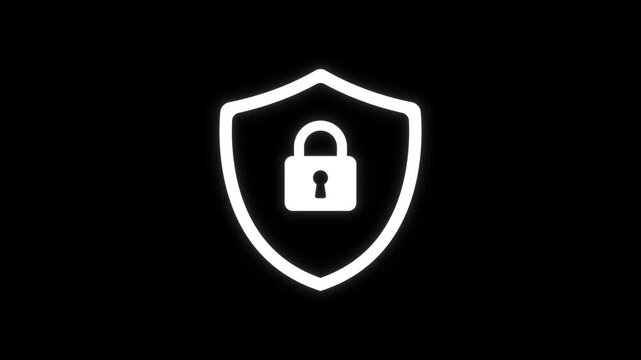 Digital Cyber Security Network Firewall Shield Icon Looping in 4K