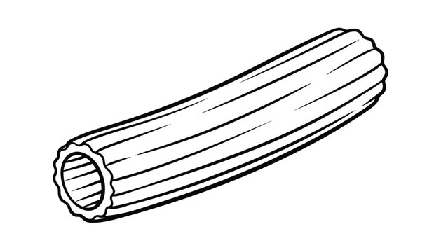 Realistic black outline drawing of a fresh celery stick showing detailed ribbed texture isolated on a white background.