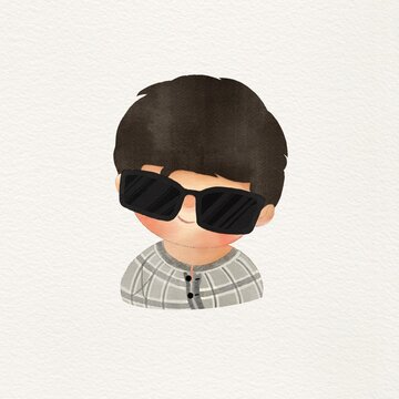 Boy&rsquo;s Character with Glasses