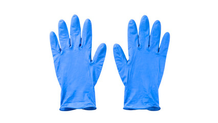 Fototapeta premium Isolated Blue Nitrile Disposable Gloves Pair Palm Up
