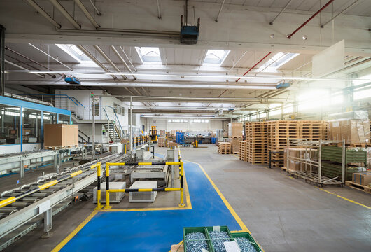 Conveyor belt in factory shop floor