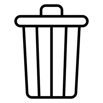 Minimalist trash can icon design